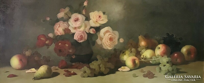 Sidelszki l. With label, first half of the 20th century - still life with a rose