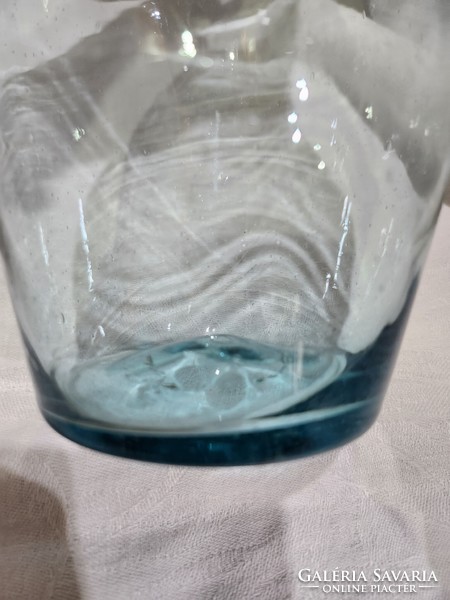 Antique blown glass broken blue milk 2 pieces in one