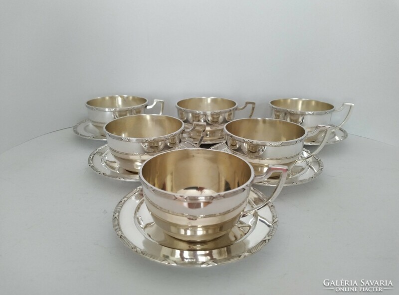 Silver 6-piece ribbon tea cup