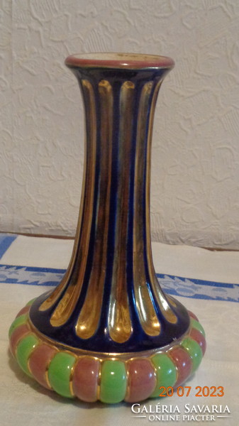 Zsolnay antik ,  lámpa közdarab  9,5 x 15 cm , keleti jellegű decor gyönyörű hibátlan sok arannyal
