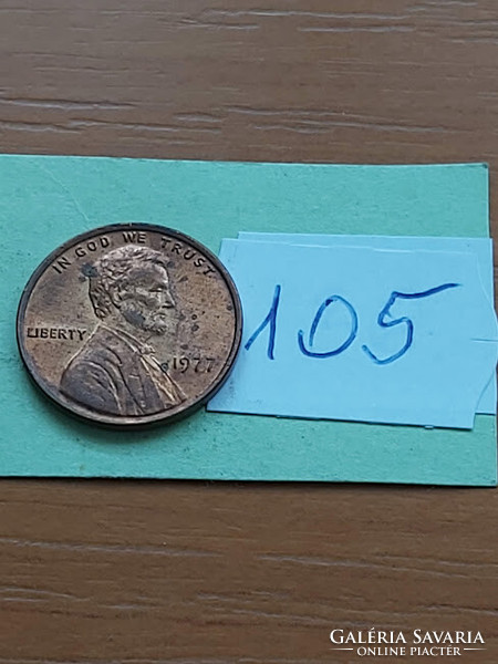 Usa 1 cent 1977 abraham lincoln, copper-zinc 105