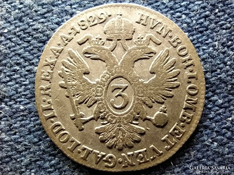 Ausztria II. Ferenc (1792-1835) .346 ezüst 3 Krajcár 1829 A  (id78368)