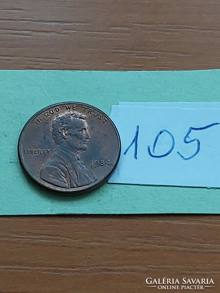 Usa 1 cent 1984 abraham lincoln zinc copper plated 105