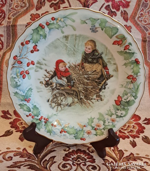 Exclusive Art Nouveau children's decorated porcelain plate, Christmas decorative plate 4 (l4021)