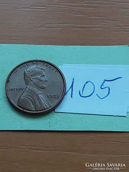 Usa 1 cent 1973 abraham lincoln, copper-zinc 105