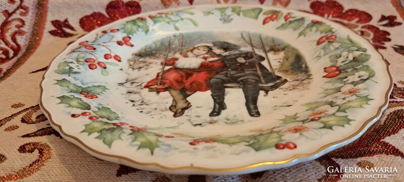 Exclusive Art Nouveau children's decorated porcelain plate, Christmas decorative plate 1 (l4018)