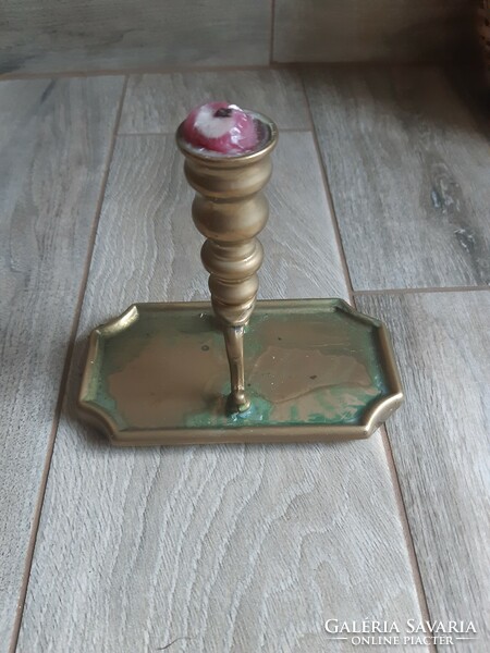 Rare antique copper candle holder (13.5x15x8.3 cm)