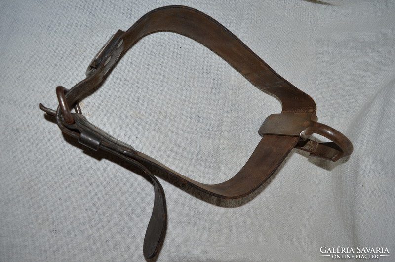 Antique leather firefighter safety belt
