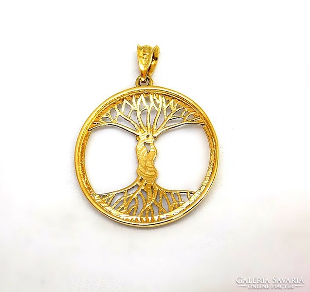 Yellow-white gold tree of life pendant (zal-au114001)