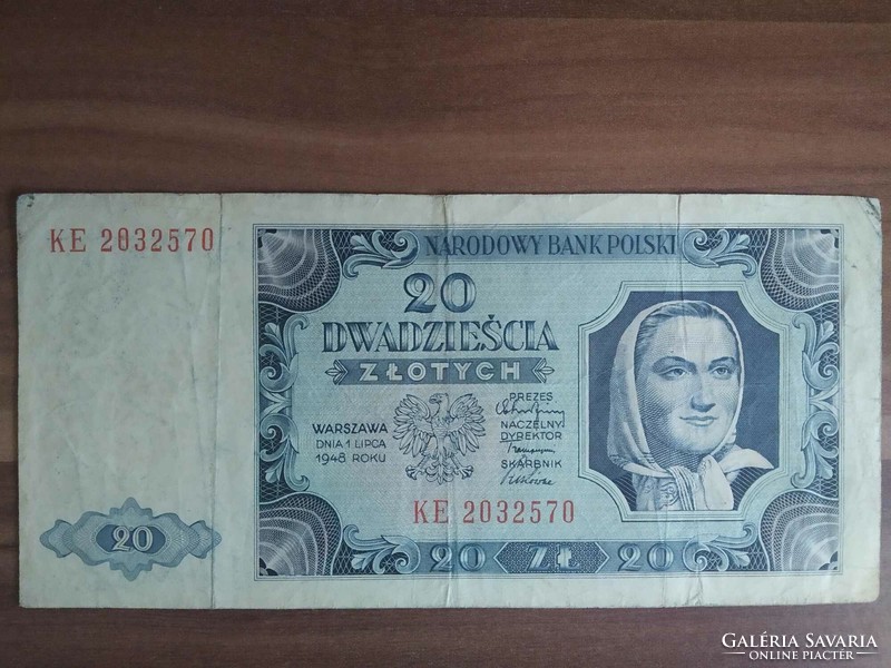 Poland, 20 zlotys 1948