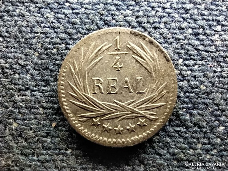 Guatemala Köztársaság (1841-) .835 ezüst 1/4 real 1896 H (id68717)