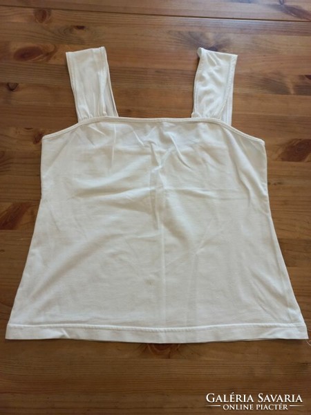 Women's white cotton wide strap top