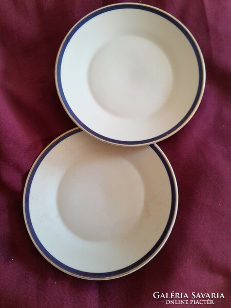 Pair of Zsolnay blue gold plated plates