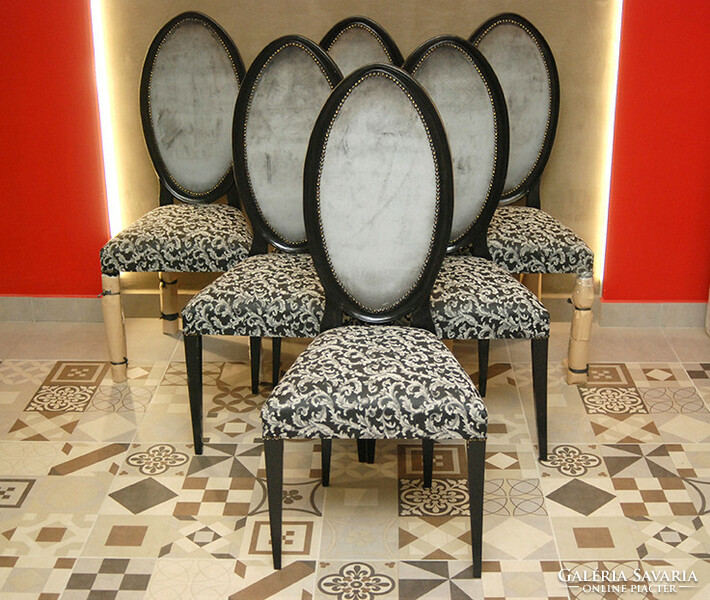 Olasz stíl designe székek tömör fából új kárpittal