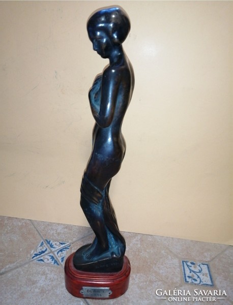 Sándor Oláh (1907-1983) - female nude, 1934 - beautiful, very rare antique bronze statue.
