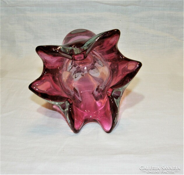 Sklo Union nagyméretű üveg váza - Josef Hospodka Chribska huta - 25 cm 2,7 kg
