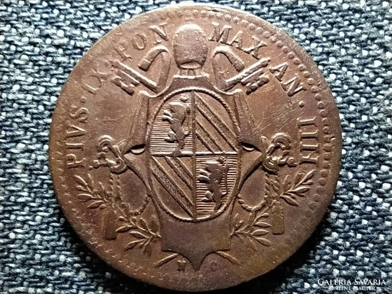 Pápai állam IX. Pius 1/2 baiocco 1849 R  (id41815)