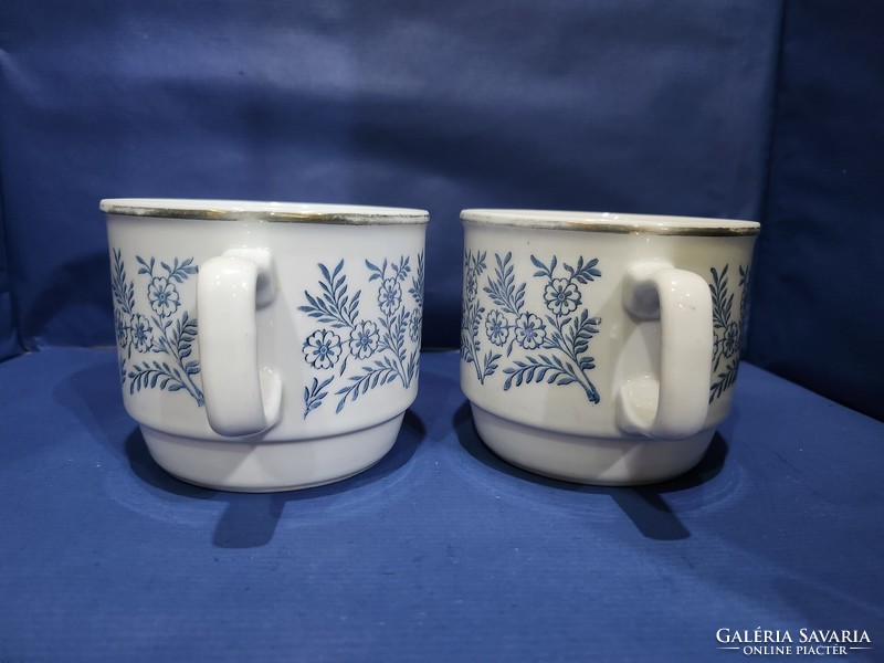 Pair of Zsolnay retro mugs with rare decor