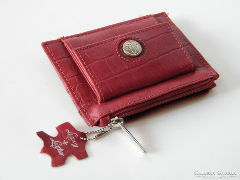 Red leather small binder, wallet