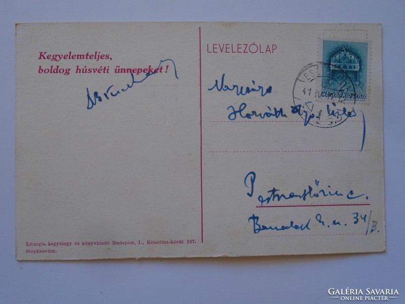 D197266  Képeslap 1941  Brückner József esztergomi kanokok  aláírásával