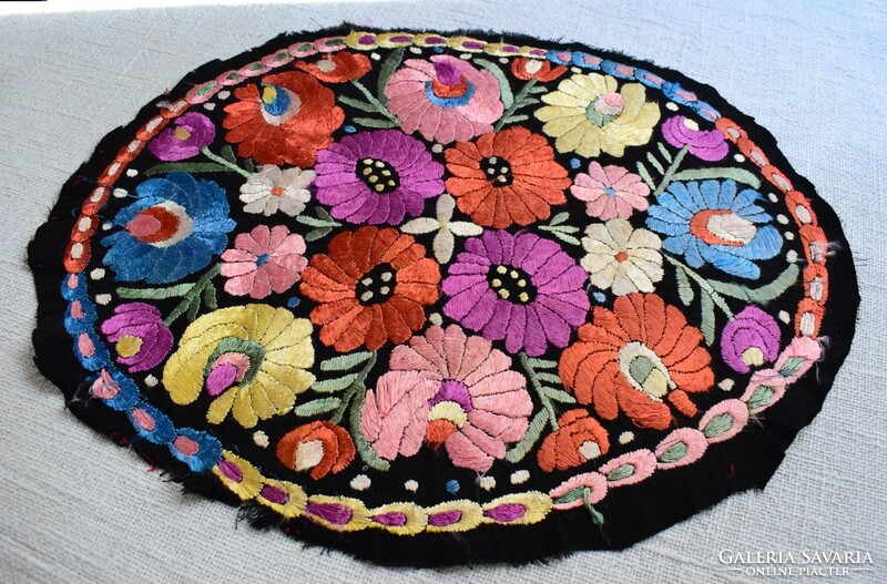 Silk embroidery antique matyó tablecloth 49 x 37 cm