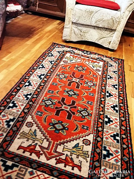 Old Turkish handmade Persian carpet, 153 x 88 cm,