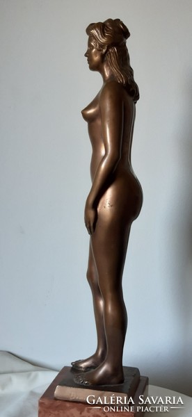 Béla Domonkos, huge bronze nude statue, 52 cm, 6 kg