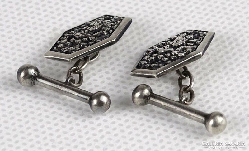 Pair of 1O298 old marked Vietnamese silver cufflinks