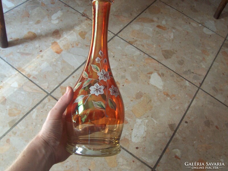 Múlt századi kézzel festett üveg (dugó nélkül)