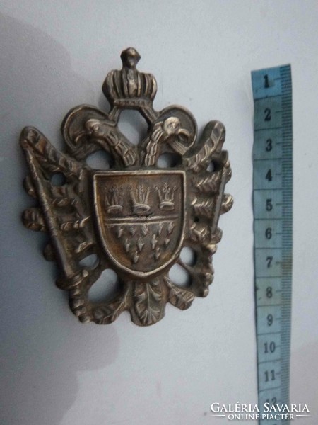 Orosz címer, csákódísz (?) régi bronz öntvény