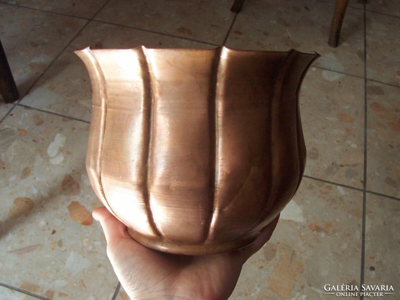 Red copper large bowl