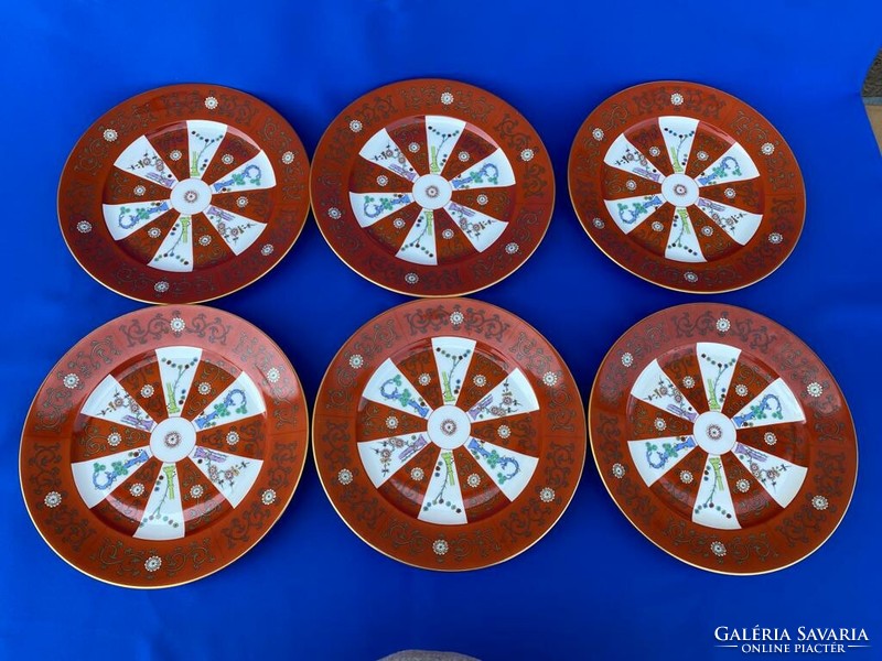 Herend porcelain Gödöllő patterned flat plates 6 pcs