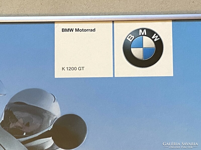 BMW K 1200 GT NAGYMÉRETŰ MOTOR PLAKÁT SZÉP KERETBEN ÜVEG ALATT 84 X 60 CM