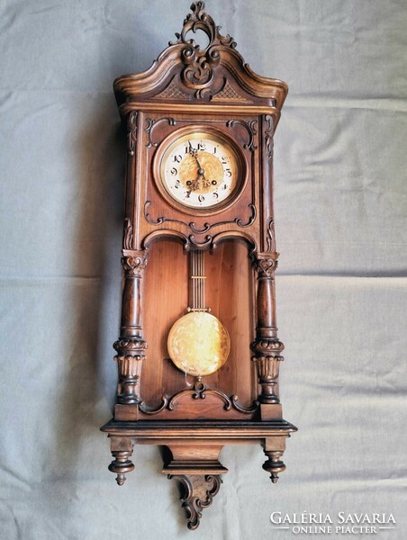 Bécsi barokk falióra jó állapotban - Viennese baroque wall pendulum clock in good condition