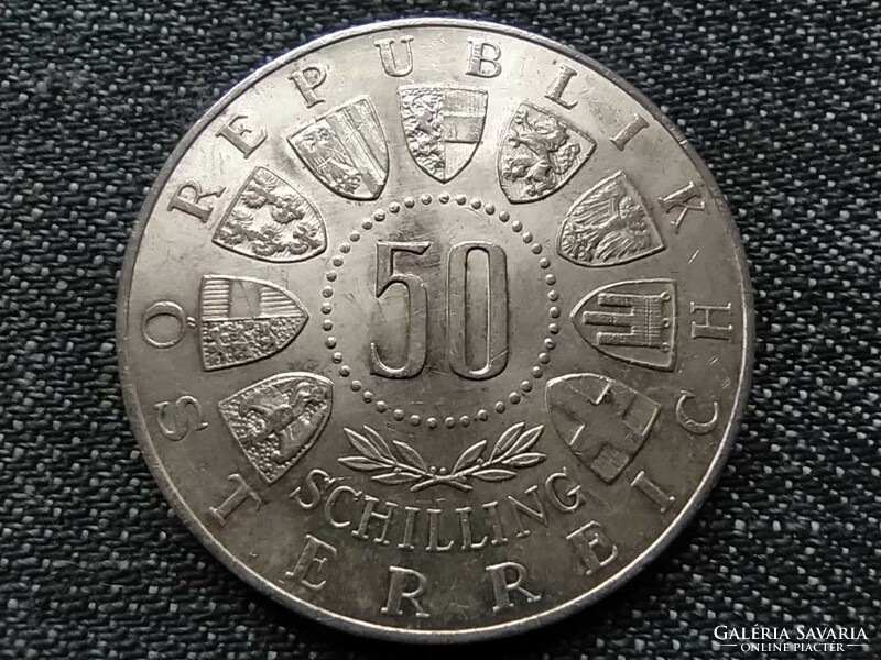 Ausztria 600 éves Tirol szép .900 ezüst 50 Schilling 1963 (id23117)