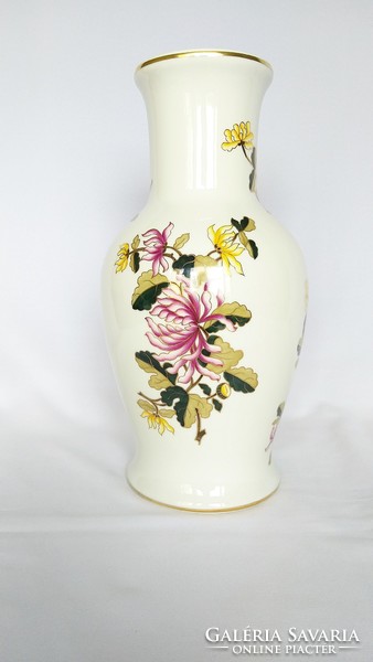 Hollóházi Óriás 35cm. váza, színes virágokkal. Hibátlan!