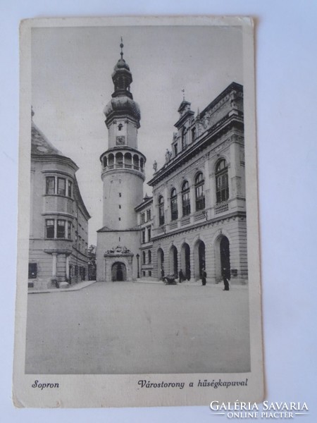 D197315 sopron - 1940s city tower with the loyalty gate - János Behér Gyergyótgyes university labor camp