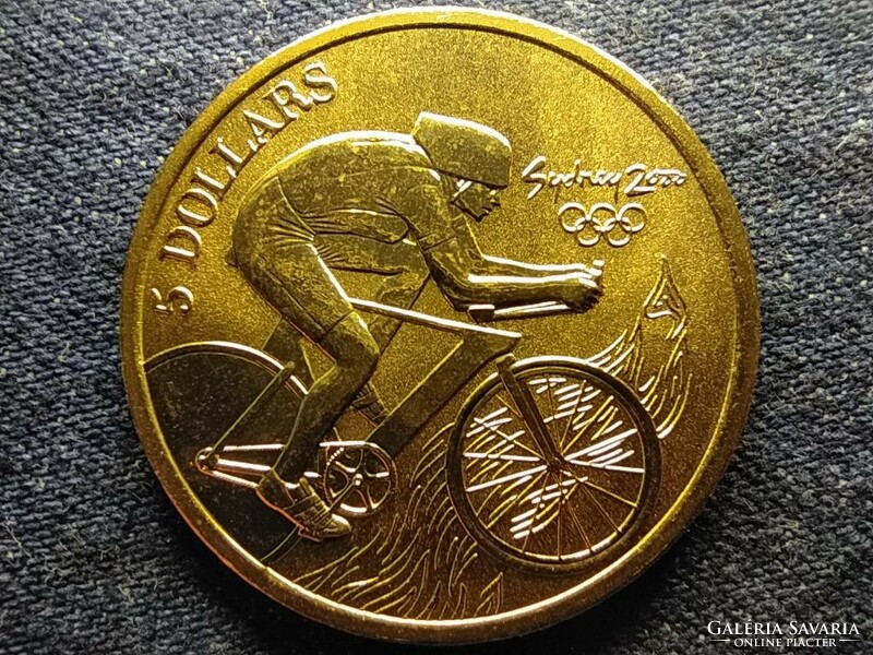 Ausztrália XXVII. Nyári Olimpia 2000 Sydney Kerékpározás 5 Dollár 2000 BU (id78632)