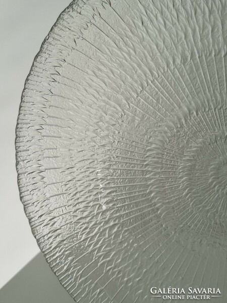 Finnish iittala ice glass flat tray - tapio wirkkala solaris design