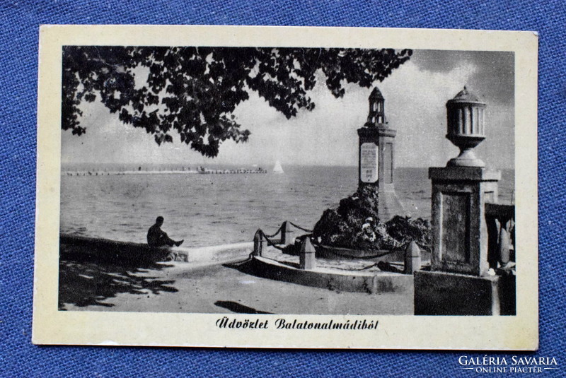 Balatonalmádi fotó képeslap - 1956  Sztálin útra küldve