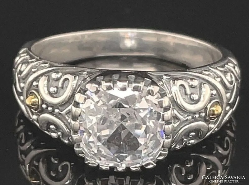 Vintage bicolor  925 ezüst gyűrű -új 59 méret  ! Új