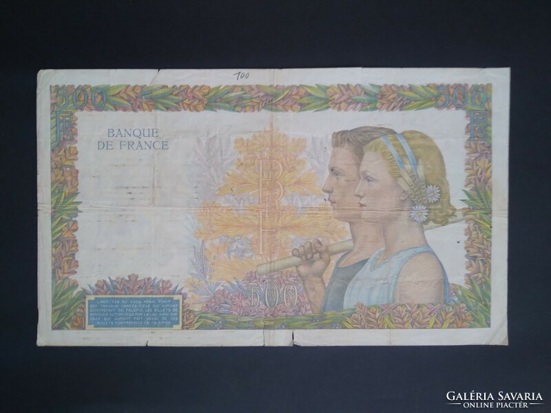 Franciaország 500 Francs 1941 VG+