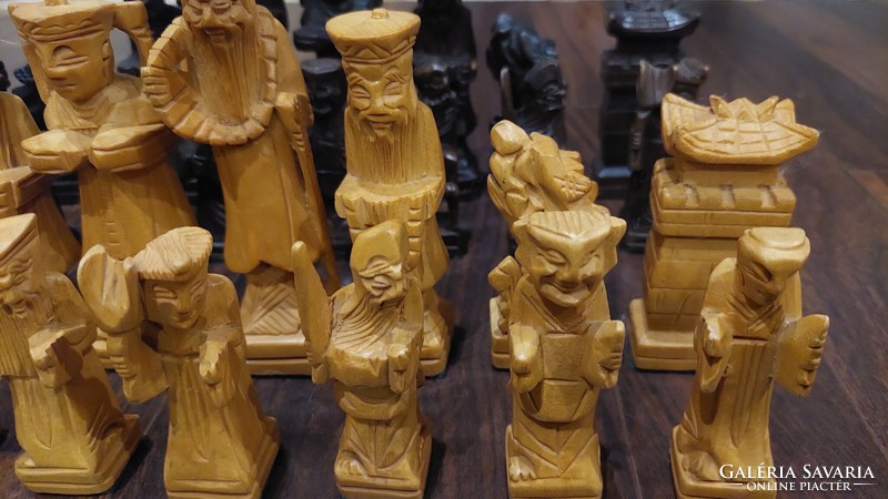 Carved chess set