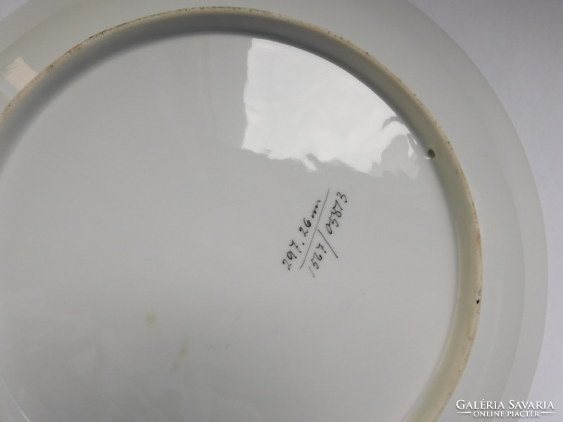Antik tányér romantikus, kézzel festett jelenettel 26 cm