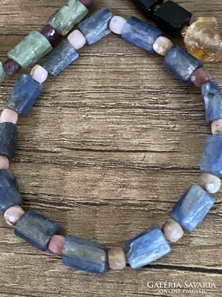 Real mineral bracelets - irregular bars with interspersed beads