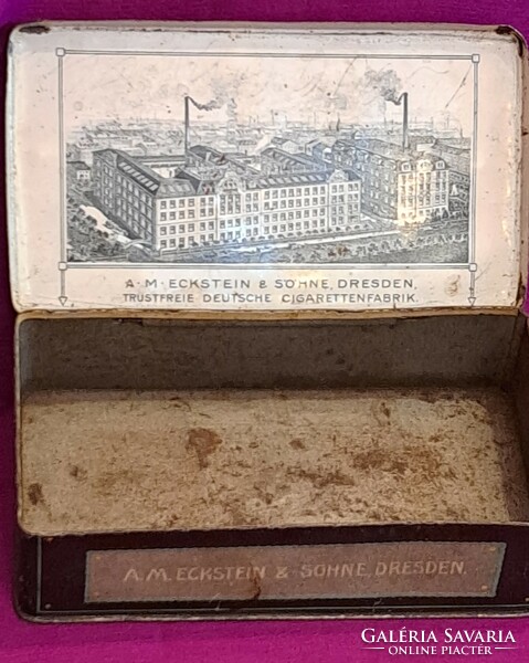 Antique tin box, cigar box (l4103)