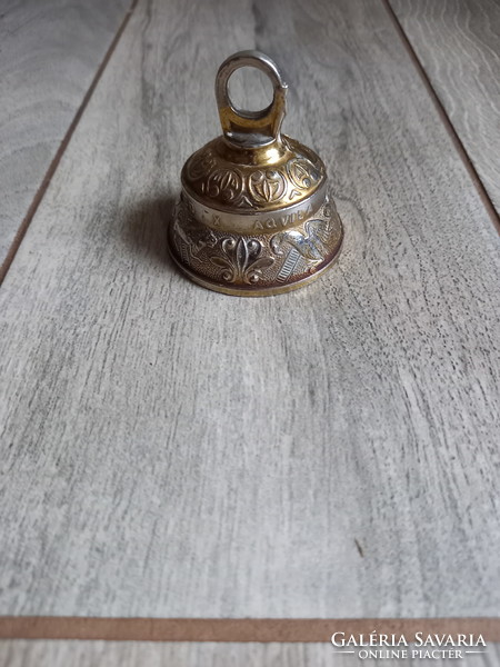 Interesting old relief church silver-plated bell (5.7x5.7 cm)