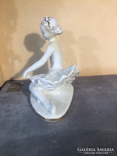 Balerina porcelán figura Velikovától, LFZ Leningrád, 1950-ből,13 cm-es