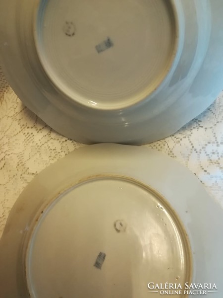 Zsolnay porcelán tányér+leveses tál