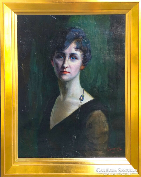 Karlovszky Bertalan (1858- 1938) : Hölgy ékszerrel